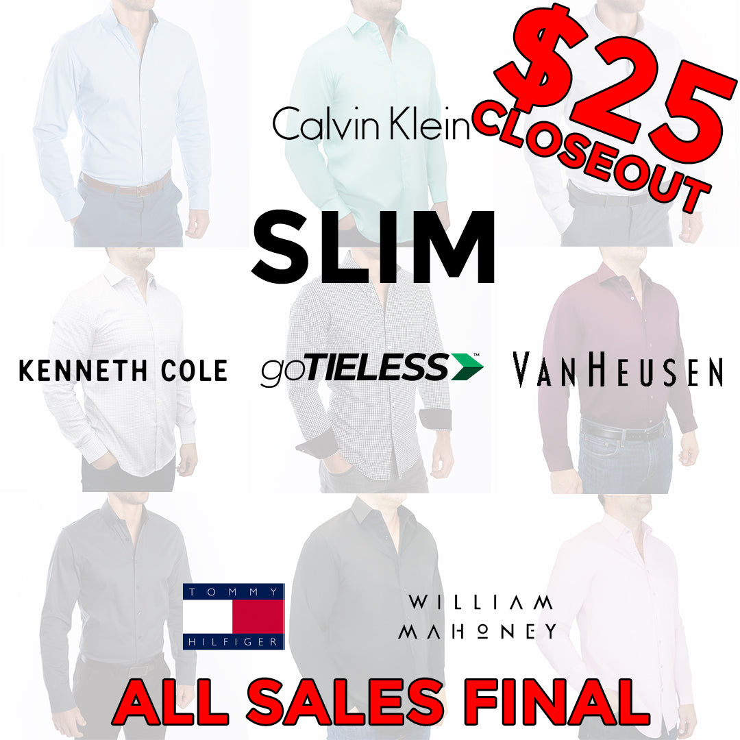 Calvin Klein Slim Fit Point Collar Dress Shirt, Clearance Dress Shirts