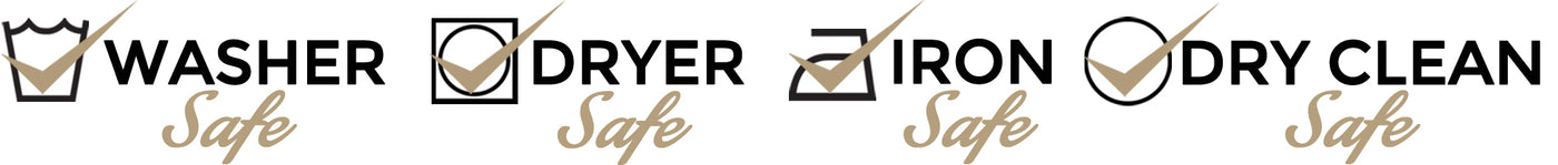 Washer, Dryer, Iron, Dry-Clean, Launder SAFE