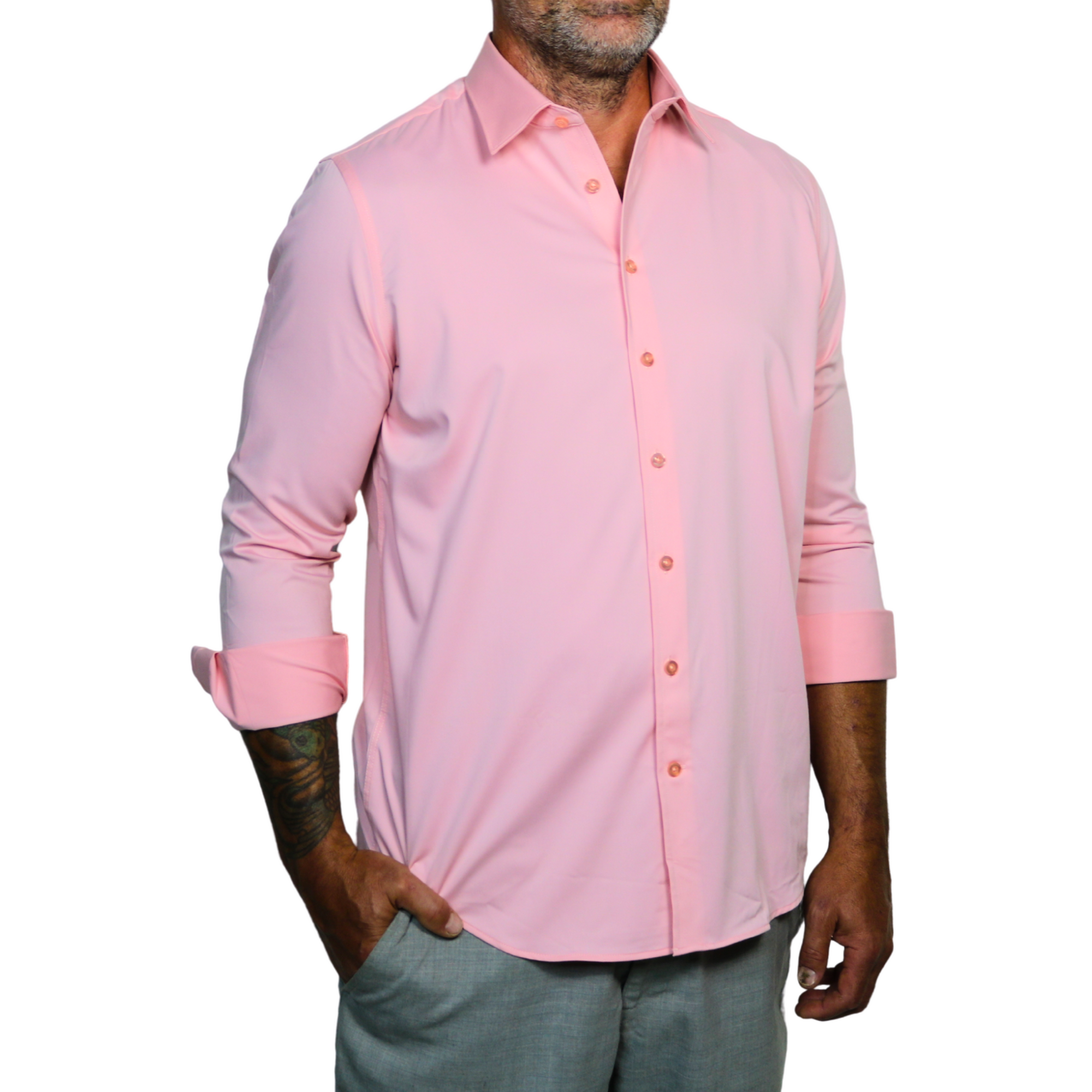 goTIELESS Ultimate Dress Shirt (Coral) (Wholesale)