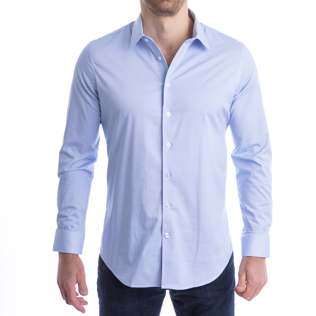 goTIELESS Ultimate Dress Shirt (Blue Diamond) - Million Dollar Collar goTIELESS Ultimate Dress Shirt (Blue Diamond) - Million Dollar Collar