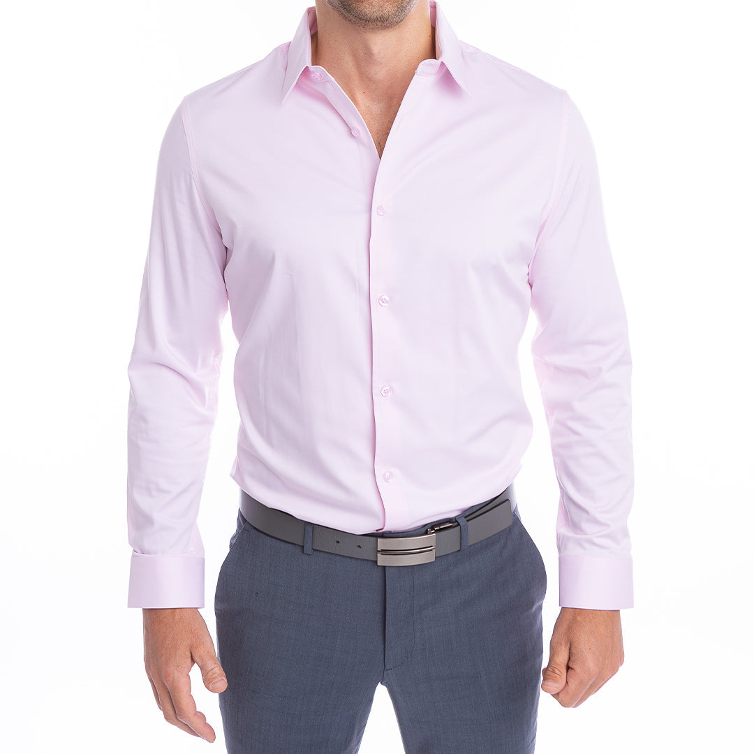 goTIELESS Ultimate Dress Shirt (Light Pink) - Million Dollar Collar goTIELESS Ultimate Dress Shirt (Light Pink) - Million Dollar Collar