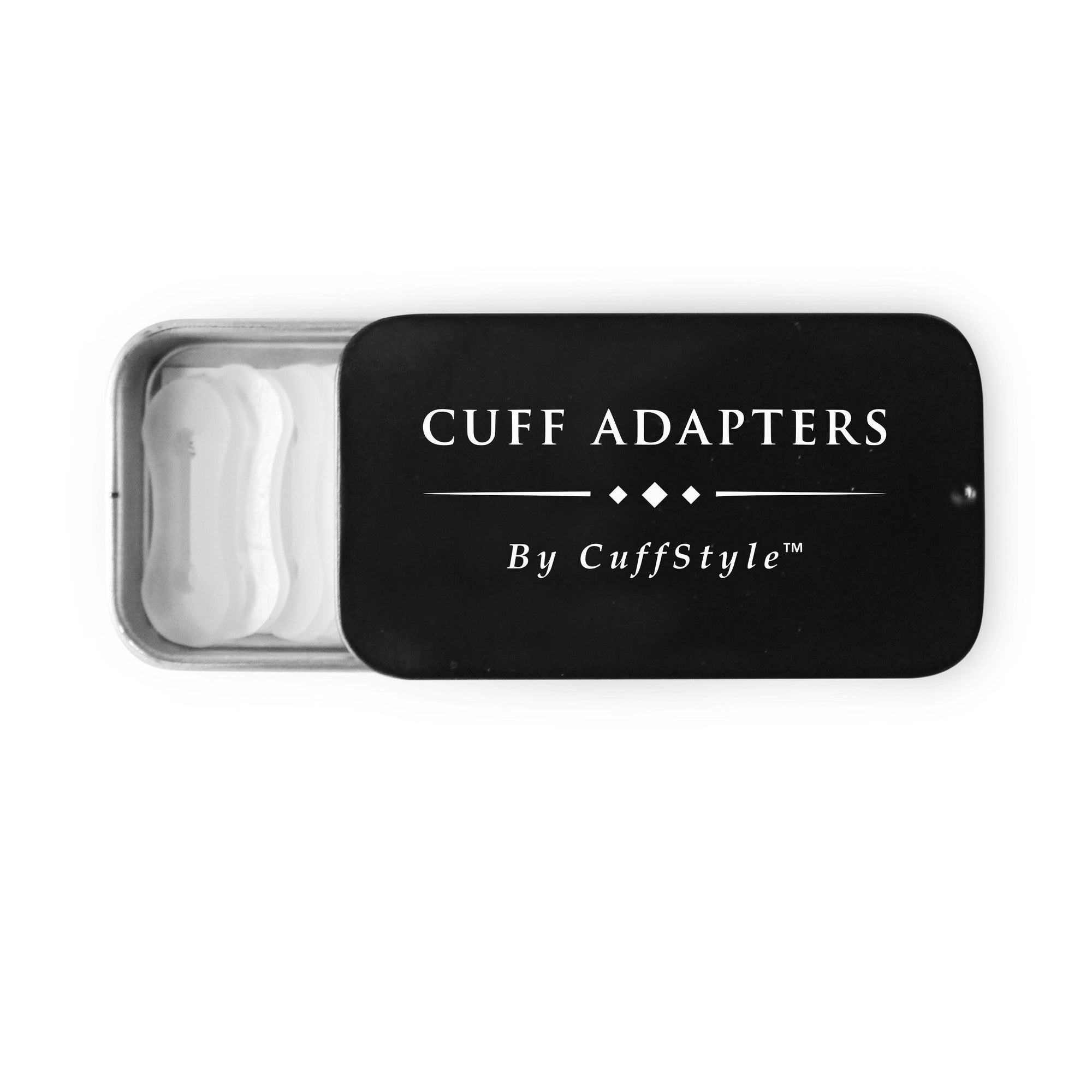Cuff Adapters by CuffStyle™ kit lets you instantly upgrade any button-cuff shirt to accept cufflinks, no French cuff required
