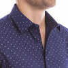 goTIELESS Ultimate Dress Shirt (Navy Polk-a-Dot)