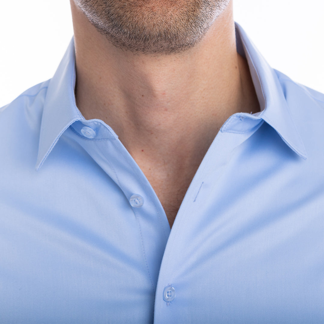 goTIELESS Ultimate Dress Shirt (Light Blue) - Million Dollar Collar goTIELESS Ultimate Dress Shirt (Light Blue) - Million Dollar Collar