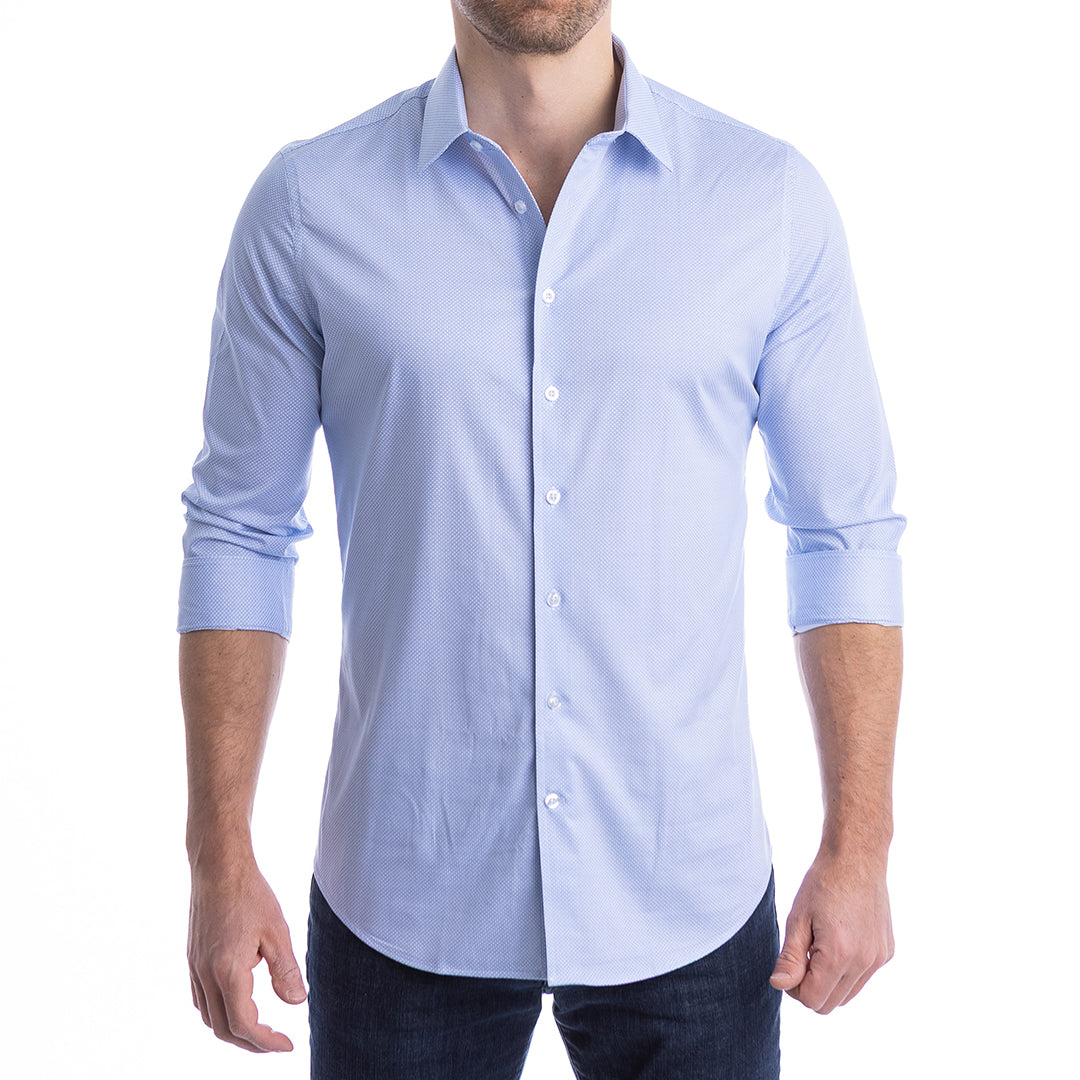goTIELESS Ultimate Dress Shirt (Blue Diamond) - Million Dollar Collar goTIELESS Ultimate Dress Shirt (Blue Diamond) - Million Dollar Collar