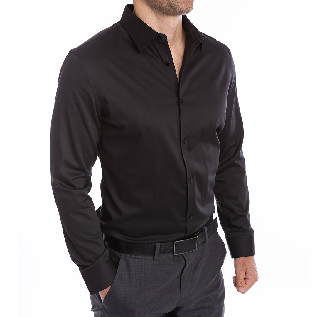 goTIELESS Ultimate Dress Shirt (Black) - Million Dollar Collar goTIELESS Ultimate Dress Shirt (Black) - Million Dollar Collar