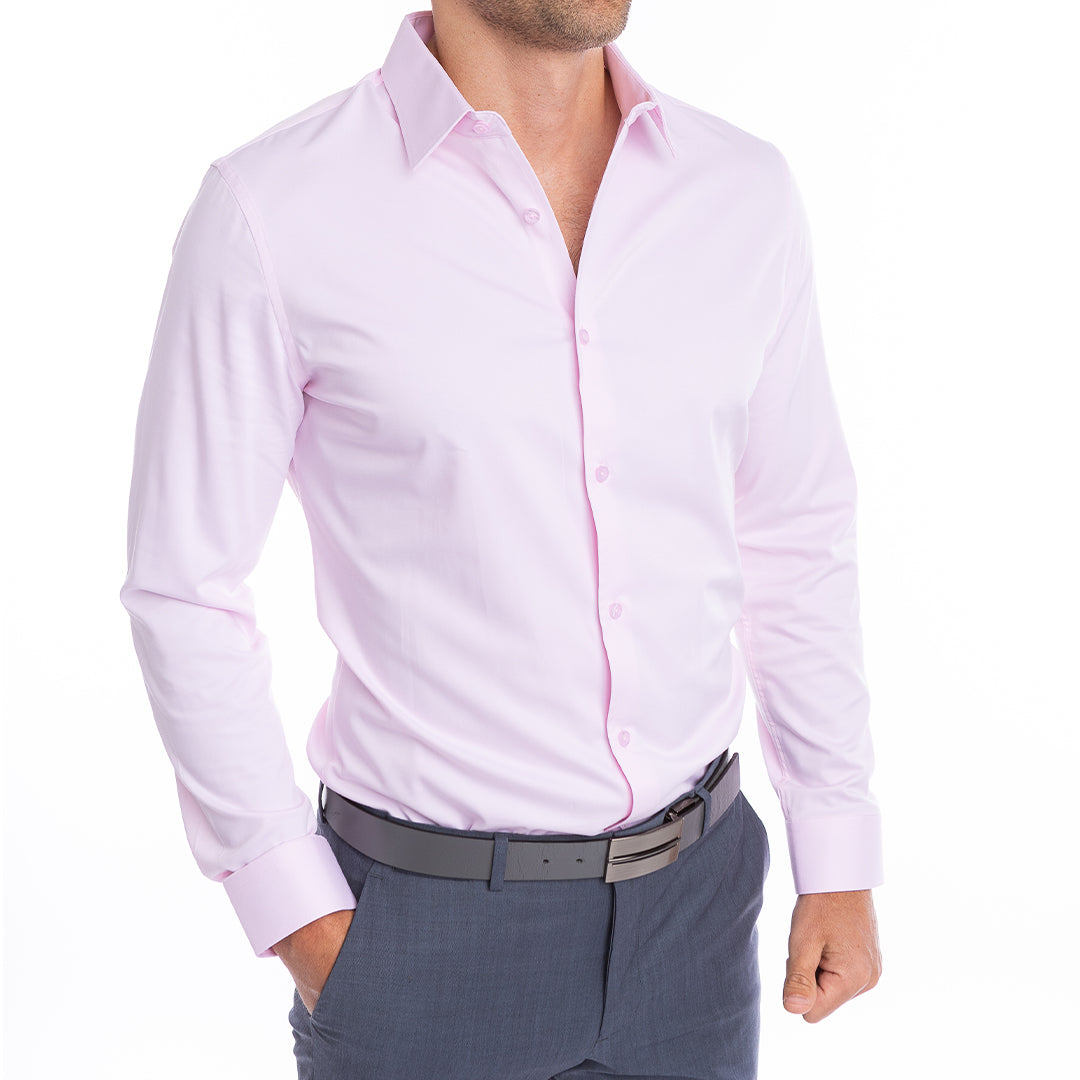 goTIELESS Ultimate Dress Shirt (Light Pink) - Million Dollar Collar goTIELESS Ultimate Dress Shirt (Light Pink) - Million Dollar Collar