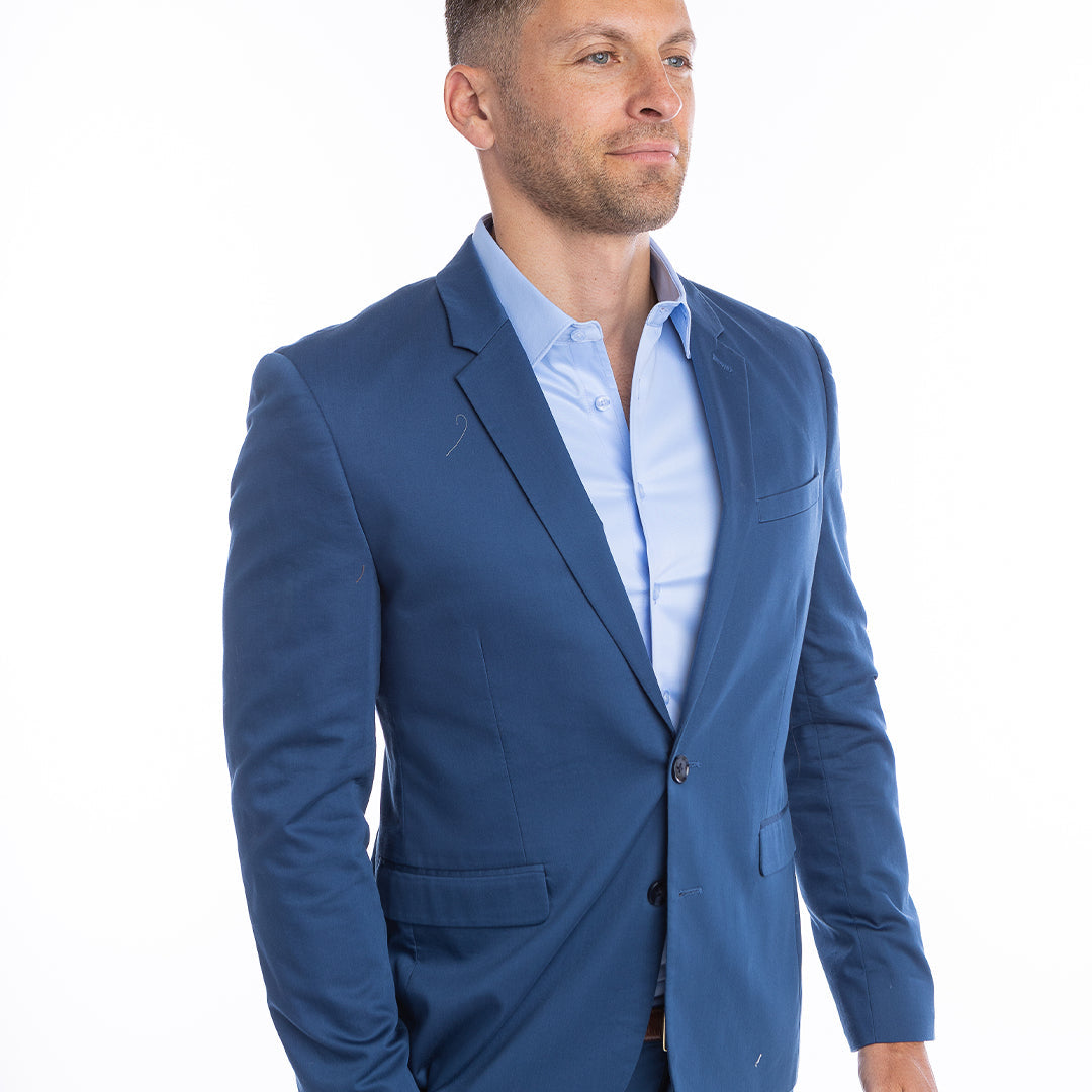 Slim fit light blue shirt for men wrinkle-resistant fabric and collar support keep it polished.